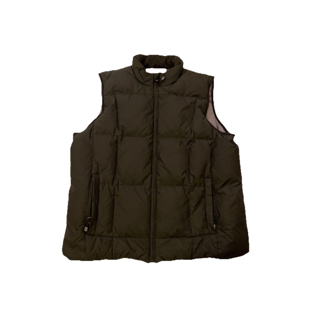 Eddie Bauer Puffer Goosedown Vest Men’s XL Tall Black Jacket Full Zip